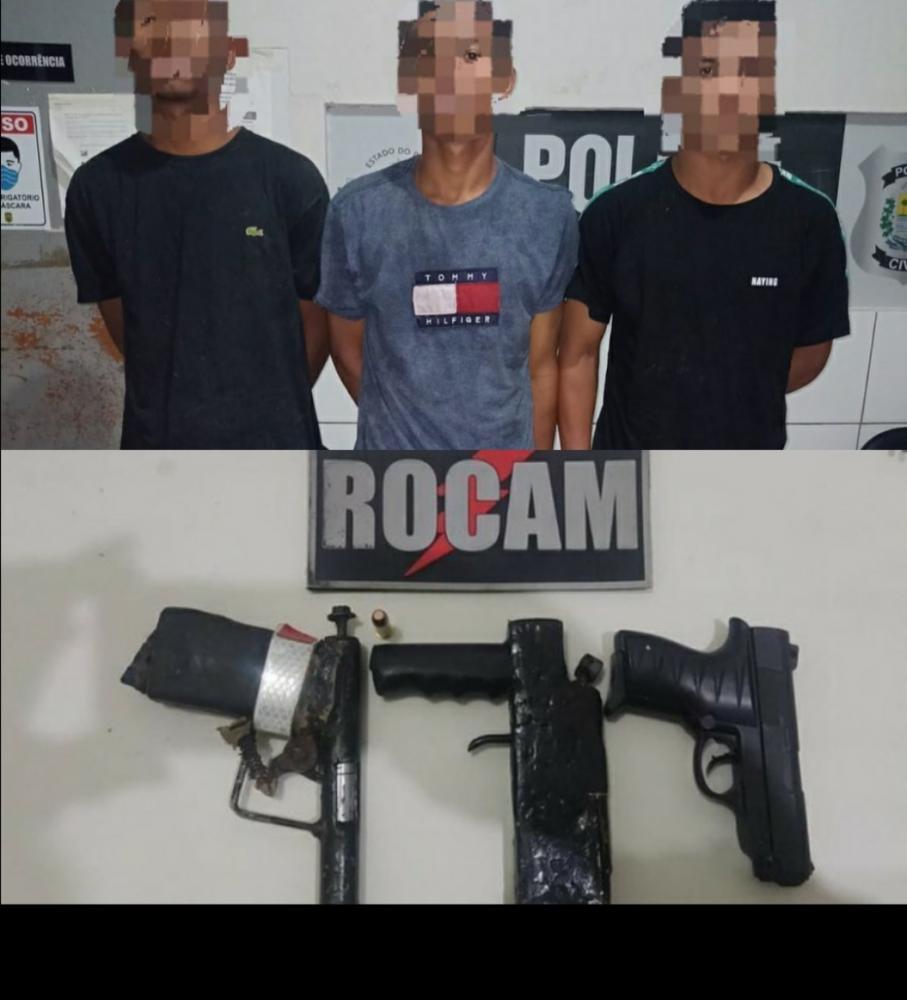 PM prende três suspeitos com arma de fogo em Floriano