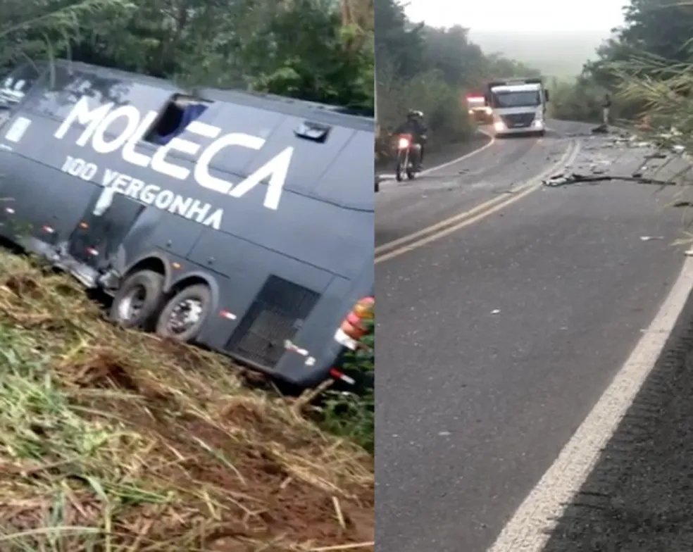 Acidente entre ambulância e ônibus da banda Moleca 100 Vergonha deixa um morto, no Piauí