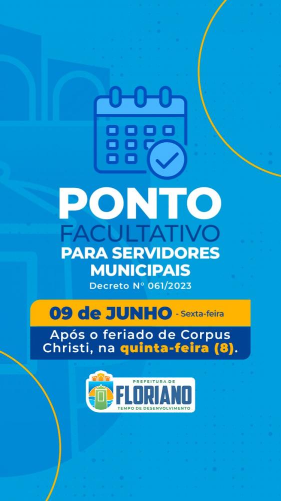 Prefeitura decreta ponto facultativo para servidores municipais 