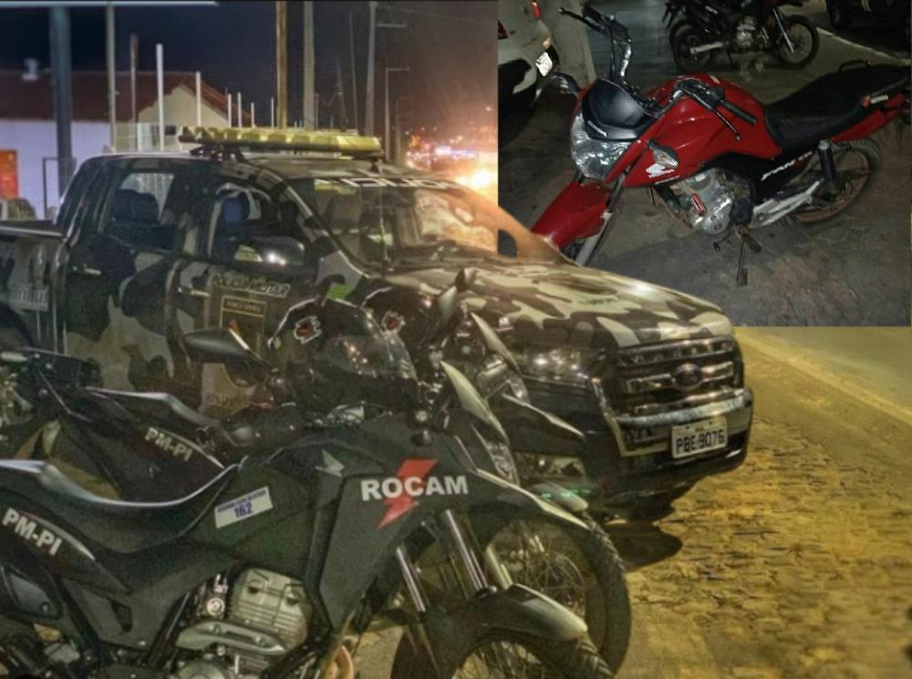 PM recupera moto roubada e conduz mulher que caiu durante fuga em Floriano-PI