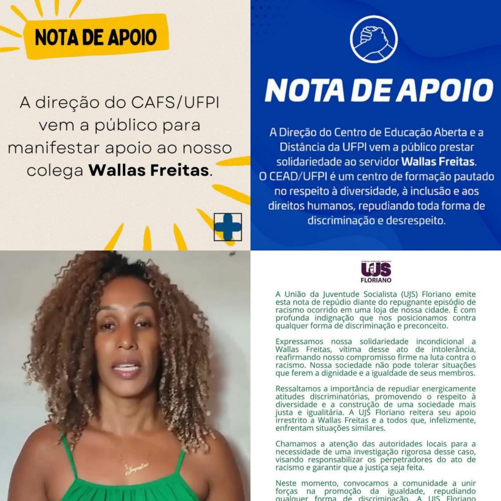 Entidades e instituições prestam manifestação de apoio ao servidor Wallas Freitas sobre o caso de racismo em Floriano-PI
