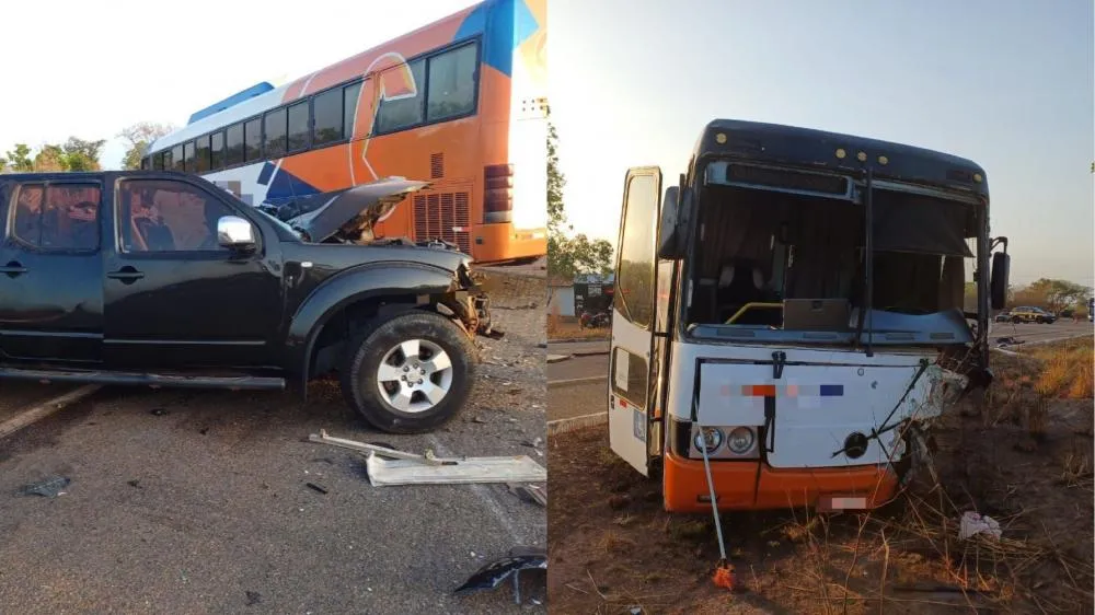 Homem morre em colisão entre picape e ônibus na BR-343 em Piracuruca
