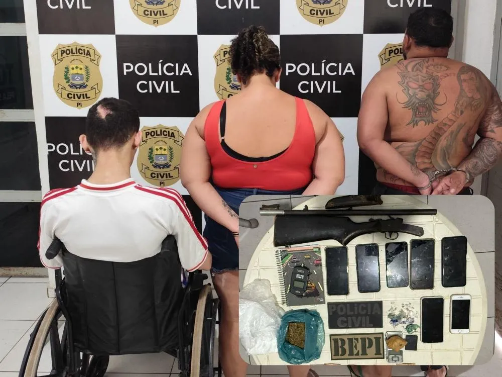 Polícia prende três pessoas em operação contra o tráfico de drogas no Piauí