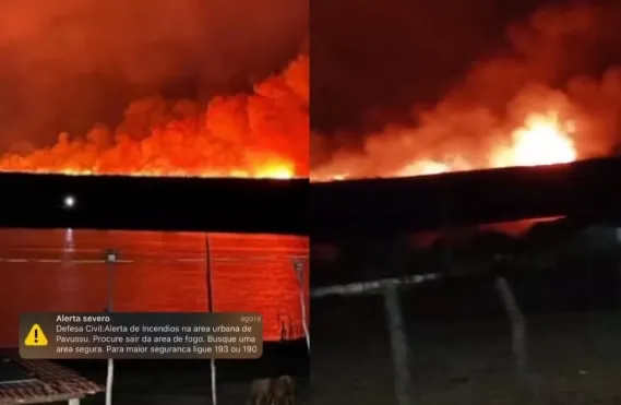 Incêndio atinge área de 80 km² em Pavussu e Defesa Civil emite 'alerta severo'