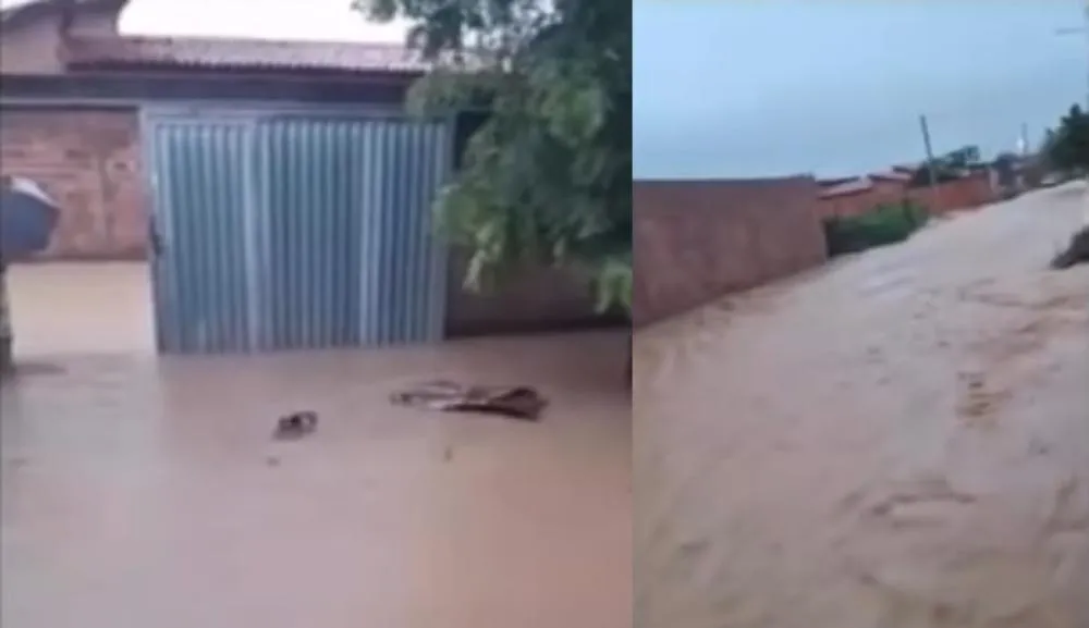 Vídeo mostra vários pontos de alagamento em Floriano
