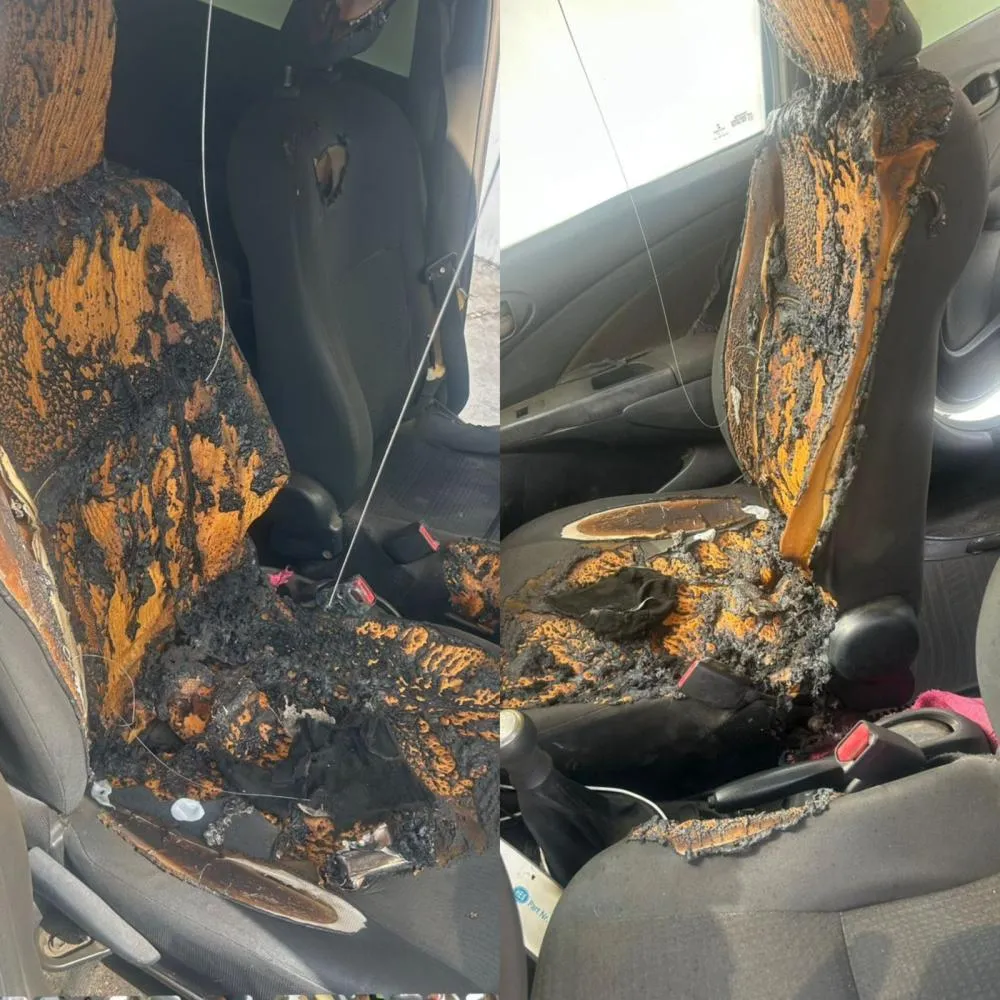 Carregador portátil explode e danifica carro em Teresina