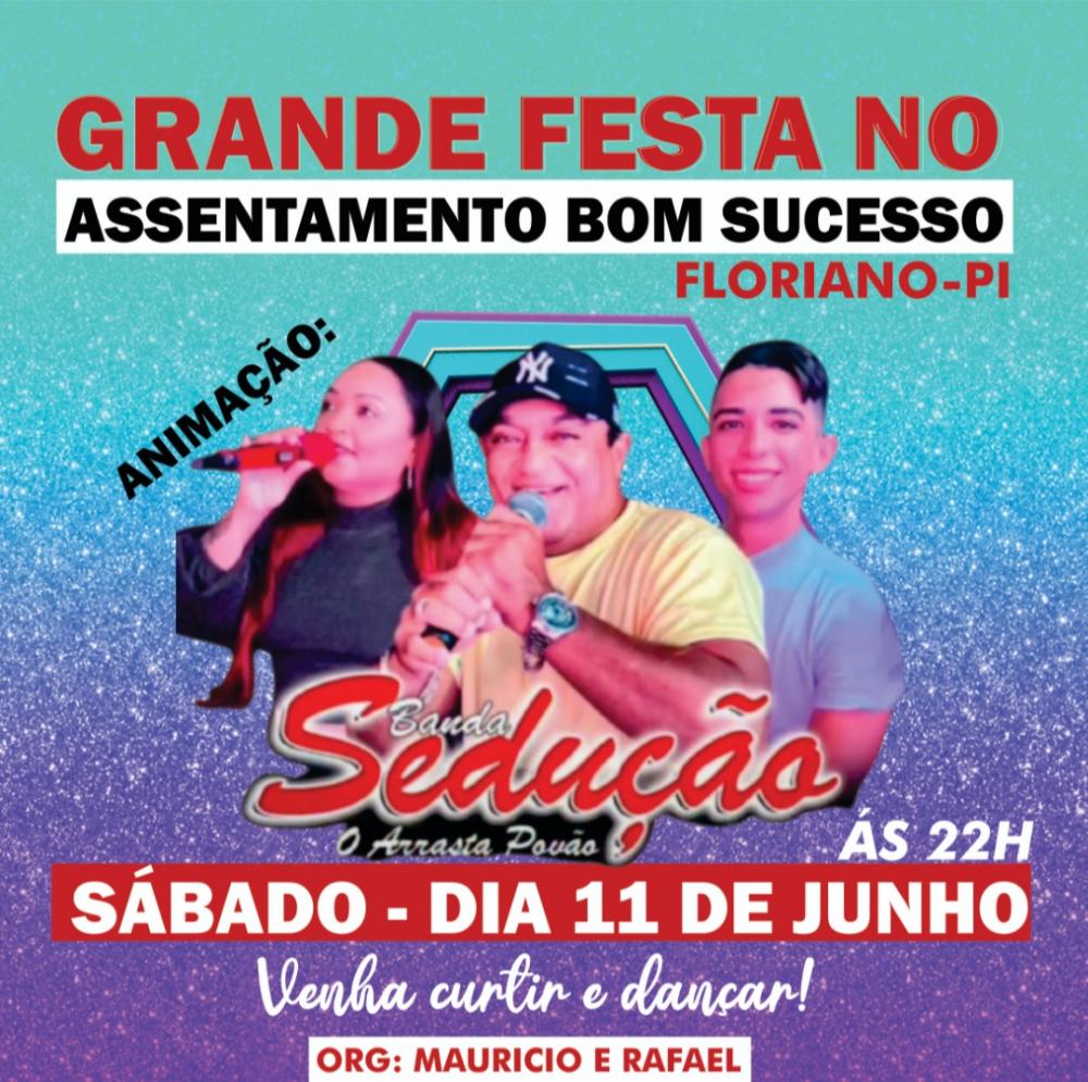 Banda Sedução promete agitar o público no Assentamento Bom Sucesso neste sábado (11)