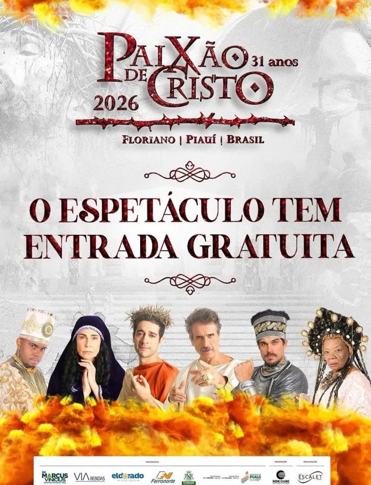 Programação gratuita da Paixão de Cristo de Floriano inicia nesta sexta-feira (3), às 20h