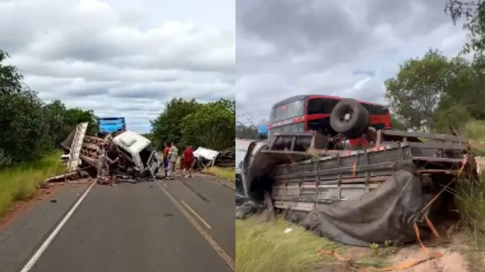Grave acidente entre caminhões deixa um morto em rodovia no Sul do Piauí